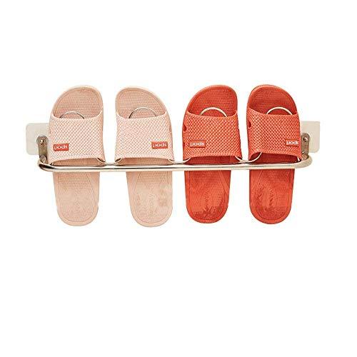 Esdella Esdella Wall Mounted Shoe Rack Stainless-Steel Shoe Rack for Bathroom, Slipper Shoe Organizer Over The Door, Shoe Storage Shelf Hanging Shoe Rack