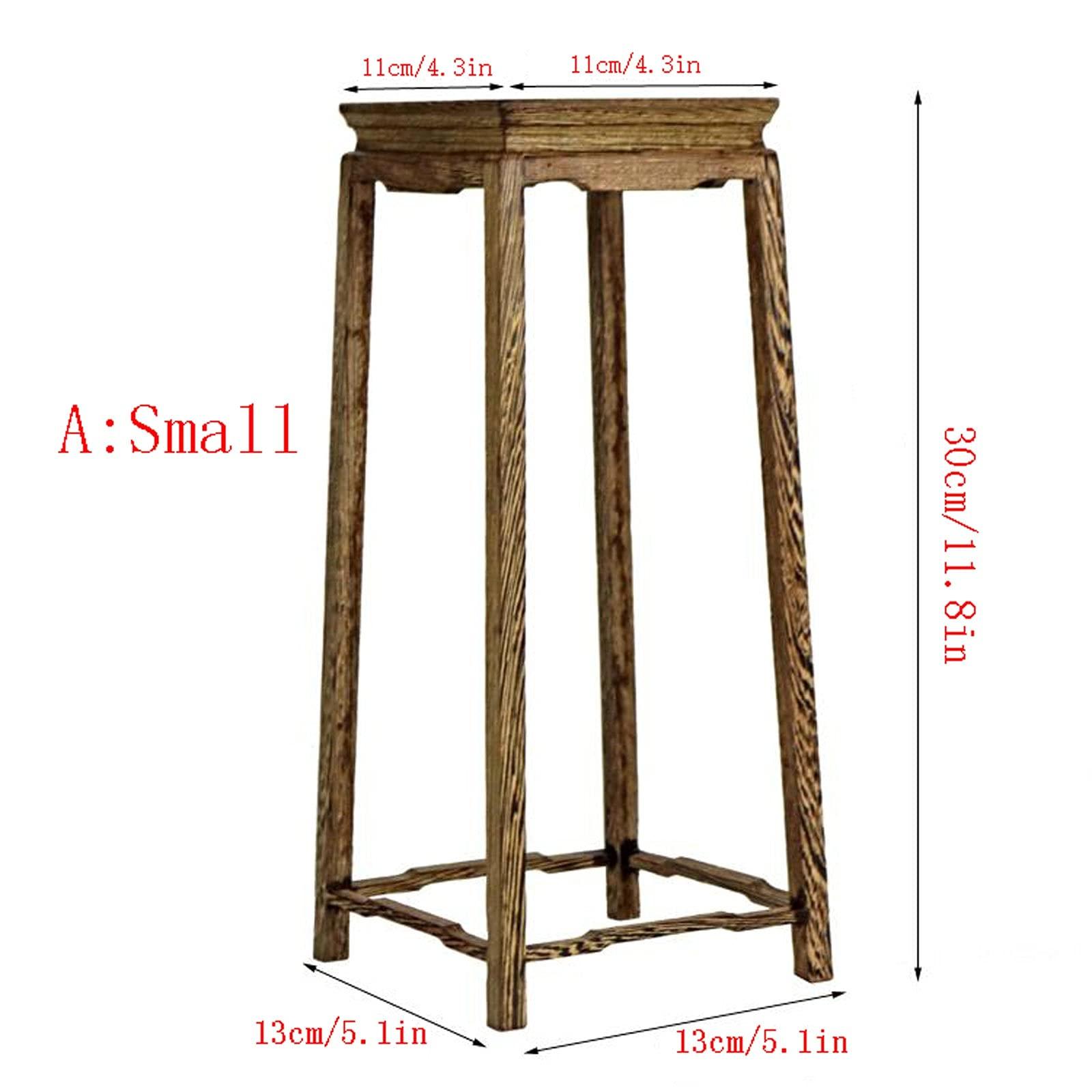 CLoxks Vase Bonsai Base Wooden Vase Base Chicken Wing Wood Small Flower Stand Antique Chinese Flower Stand Strange Stone Bonsai Handicraft Decoration Base Bonsai Base ( Color : Brass )