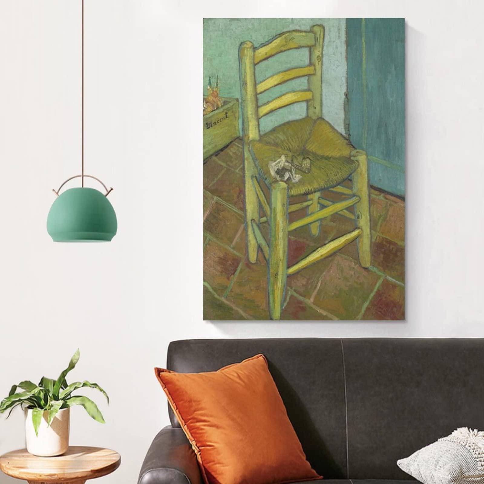 shefei shefei Vincent Van Gogh Van Goghs Chair Canvas Wall Art Prints Poster Gifts Photo Picture Painting Posters Room Decor Home Decorative 08x12inch(20x30cm)