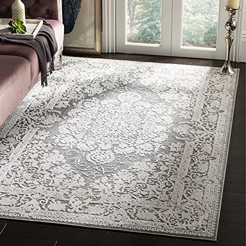 Safavieh SAFAVIEH Reflection Collection Runner Rug - 2\'3\" x 8\', Light Grey & Cream, Vintage Distressed Design, Non-Shedding & Easy Care, Ideal for High Traffic Areas in Living Room, Bedroom (RFT664C)