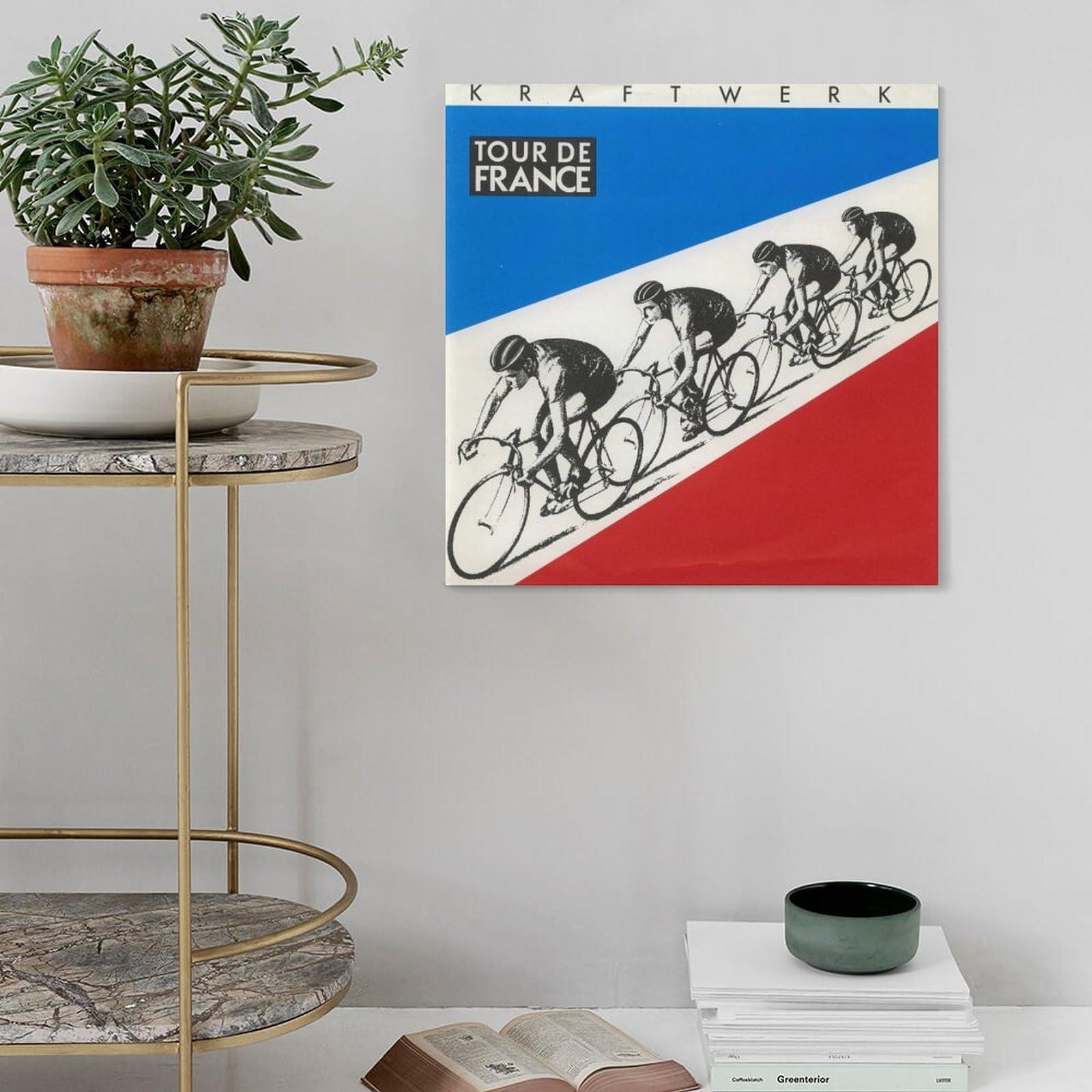 monvkaka monvkaka Kraftwerk Poster,Tour De France Soundtracks Music Poster Canvas Poster Wall Art Decor Print Picture Paintings for Living Room Bedroom Decoration 12x12inch(30x30cm), Frame-style