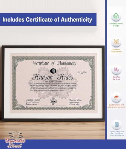 Cowhides Direct Cowhides Direct Genuine Cowhide Rug (Salt & Pepper) - Authentic Cow Rug with Non-Slip Suede Backing - Cow Rugs for Living Room, Bedroom & More - Decorative Rug (Black, 6x6 L)