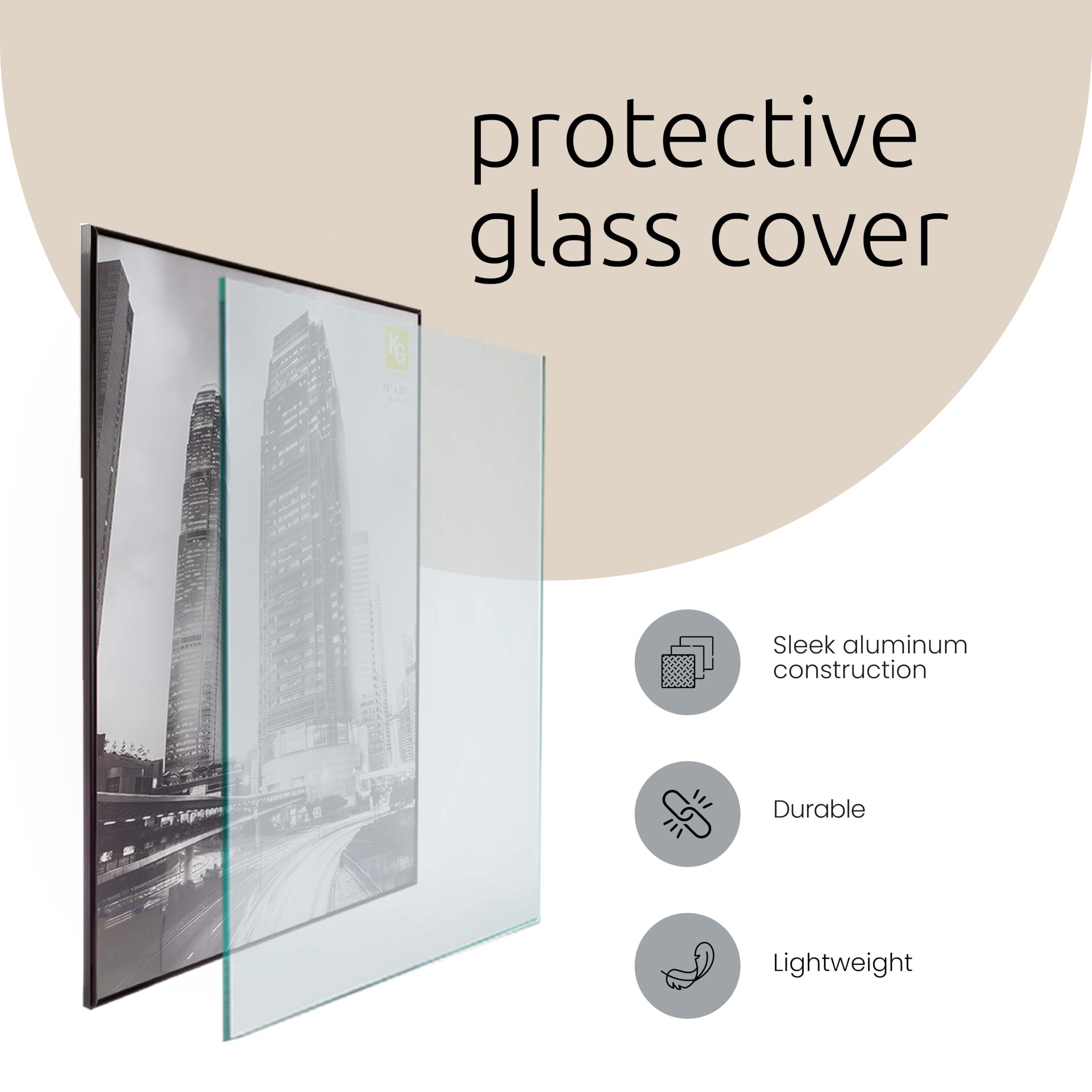 Kiera Grace Kiera Grace Uptown Aluminum Hanging Poster Frame, Sleek Picture Frame with Glass Cover, Perfect for Pictures, Photos, and Art Prints, Matte Black, 11.25\" x 14.25\"