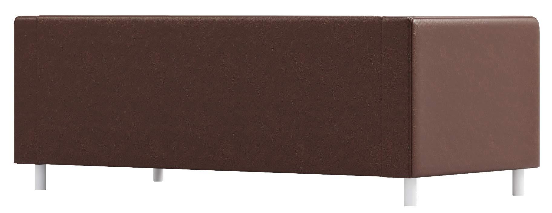 Sofa Pro The PU Leather Klippan Loveseat Sofa Cover Replacement is Custom Made for IKEA Klippan Loveseat Sofa Slipcover. (Dark Brown Faux Leather)