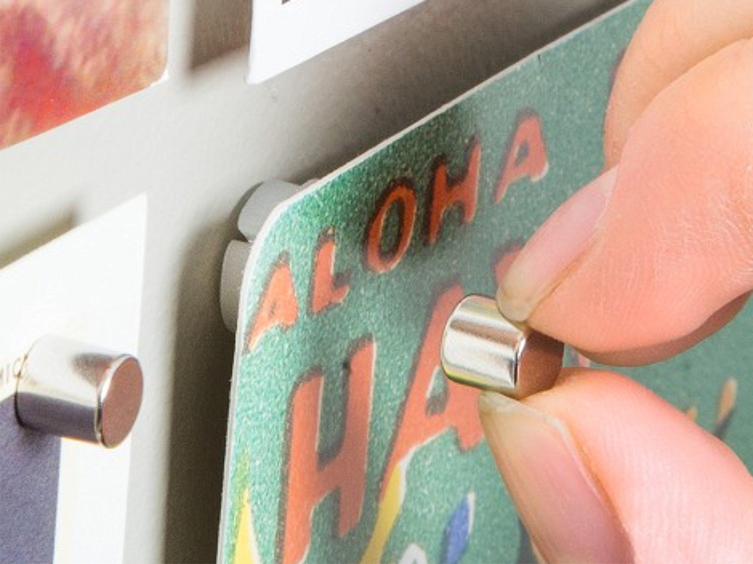 Magnetack 24-Pack of Magnetacks, The Original Magnetic Pushpin Poster and Photo Hangers, Magnetic Thumb Tacks to Hang Pictures and Posters Without Frames or Damage