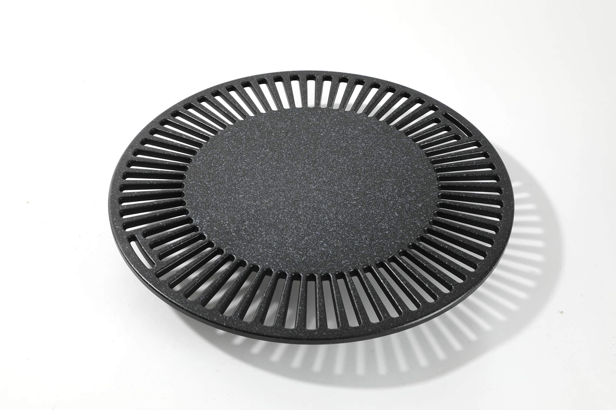 LALAKITCHEN LALAKITCHEN - Stovetop Korean BBQ, Smokeless Roaster DAGUNDA GRILL, Non-Stick, Indoor/Outdoor Korean BBQ (38cm) - TYPE B (Black)