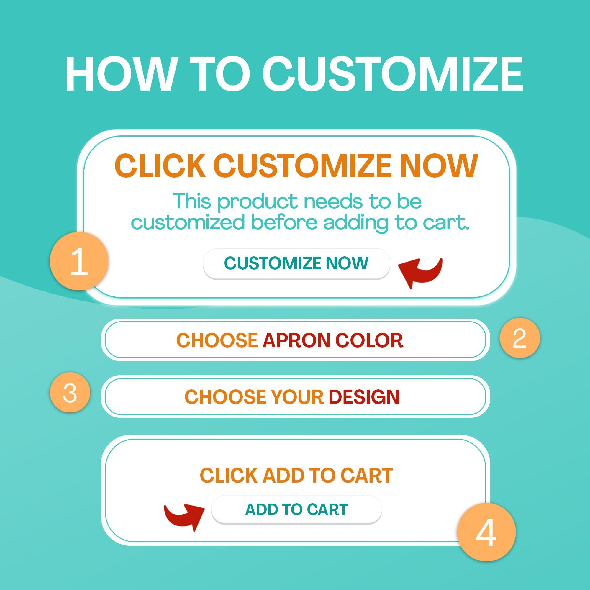 Custom Empire Shop Custom Garden Apron for Men and Women with Custom Name, Personalized Gardening Aprons for Women- Customized Harvest Apron - Garden Apron with Pockets for Men - Personalized Gardening Gift for Mom