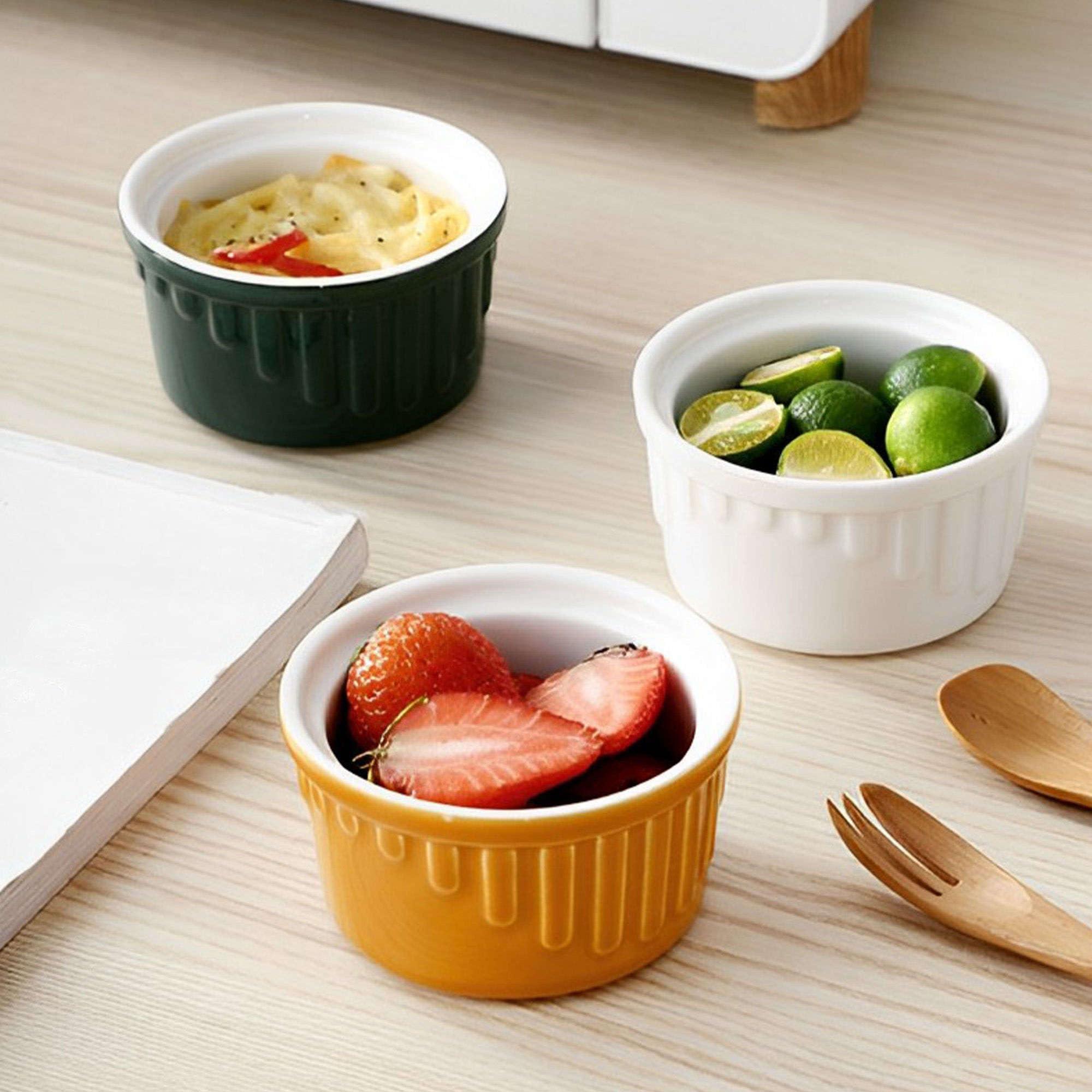 TYMYYS TYMYYS Ramekins 6 Oz Oven Safe, Creme Brulee Ramekins, Souffle Cups, Souffle Dishes For Oven-White-Set of 8