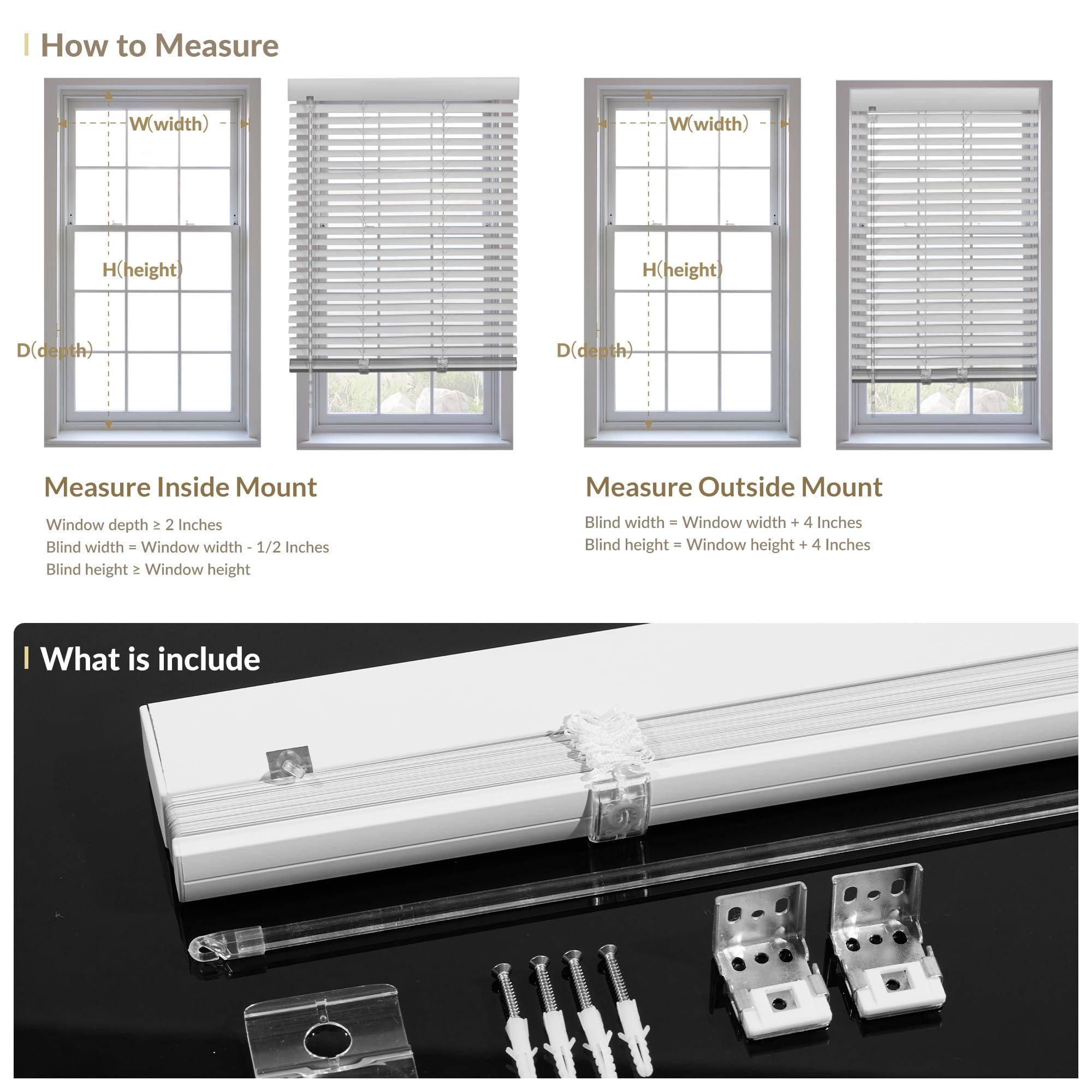HOTSOON HOTSOON Aluminum Mini Blinds, 1" Slat Cordless Window Shades, Custom Horizontal Window Blinds Cut to Size Room Darkening Venetian Blinds for Windows Home Office Living Room,Black,37" W x 56" H
