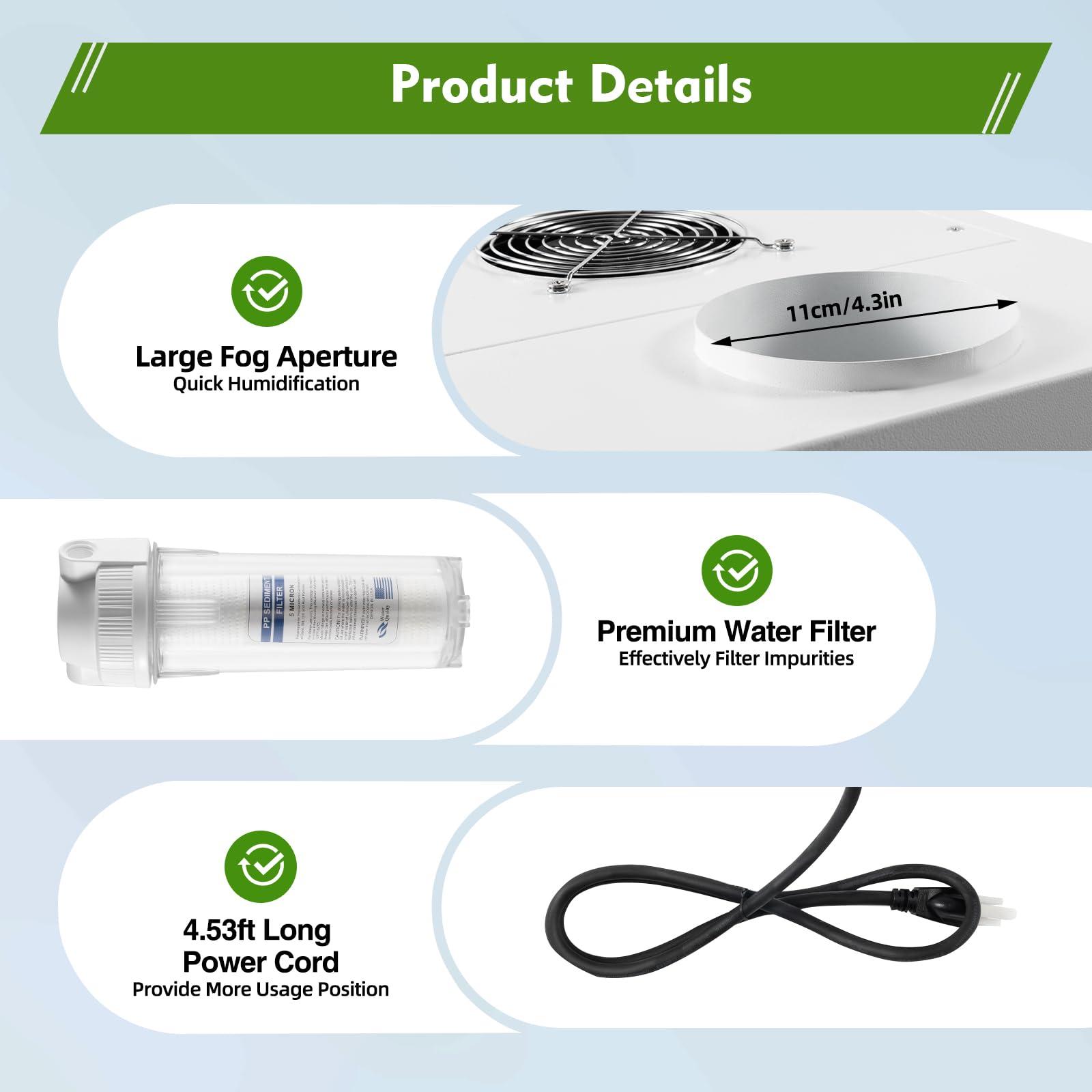 Hilberiazel Agricultural Ultrasonic Humidifier, Commercial Whole House Air Humidifier, Commercial Industrial and Agricultural Humidifier, 3kg/h Suitable for Agricultural Textiles, 110V