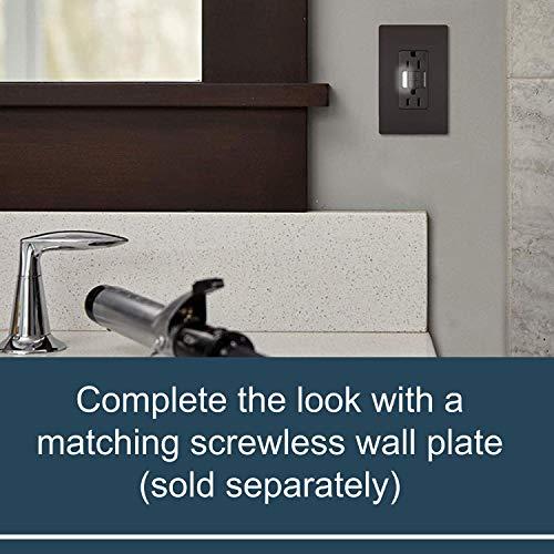 Pass & Seymour Legrand radiant 1597NTLTRDBCC4 15 Amp Night Light GFCI Self Test Tamper-Resistant Decorator Duplex Outlet with Cool Touch LED, Dark Bronze (1 Count)