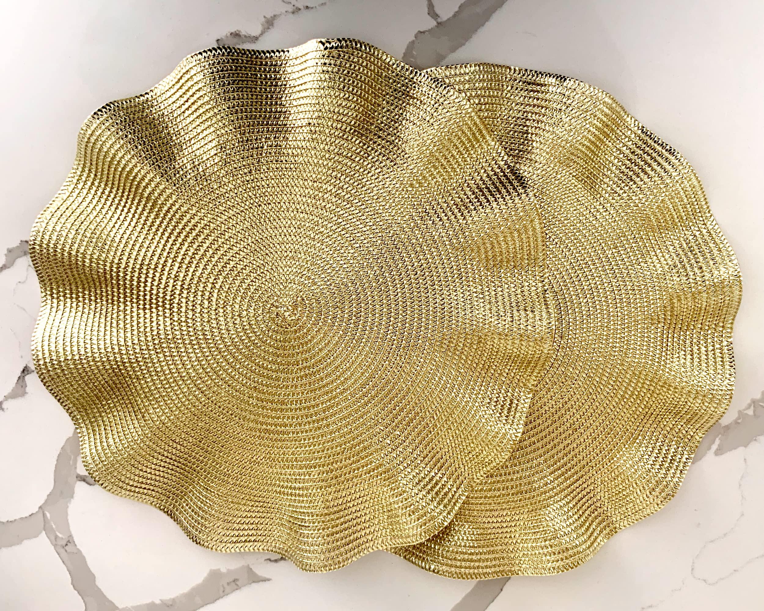 zees products gold chargers for dinner plates, gold charger plate, gold charger plates bulk, gold plate chargers, dinner plate chargers gold, (100)