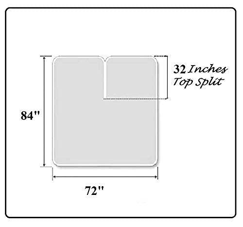 US Bedding Top Split Cal-King Sheets Sets for Adjustable beds, Half Split Cal-King Sheet Sets for Adjustable beds 17\" deep Pocket, 32\" Split Top Sheets 800 TC 100% Cotton (Half Split Fitted) , White