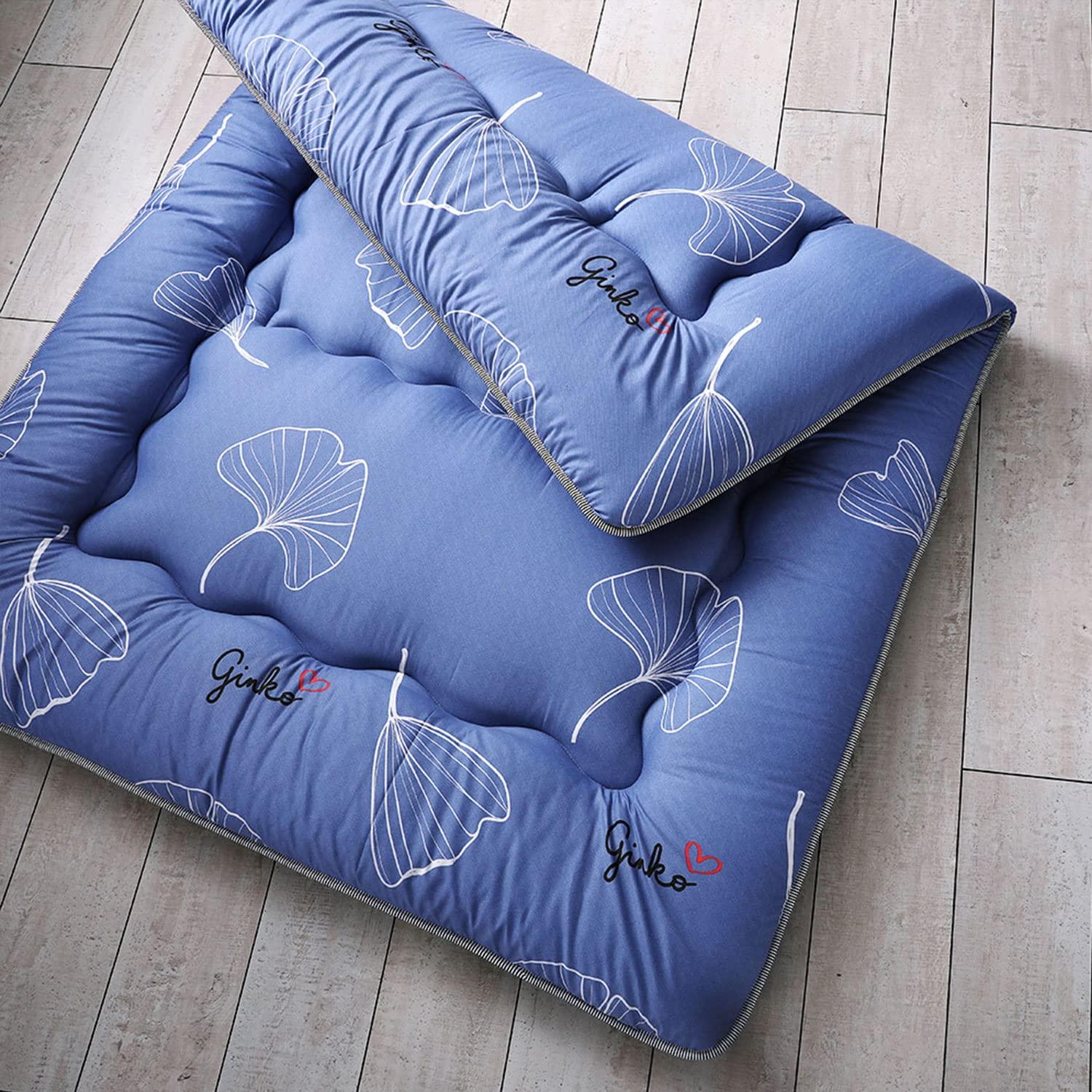 Generic Mattress Japanese Futon Mattress Extra Thick Japanese Floor Mattress Padded Japanese Folding Roll Up Mattress Sleeping Pad with Washable Cover Camping Couch Bed Cushion,Style,200x220cm