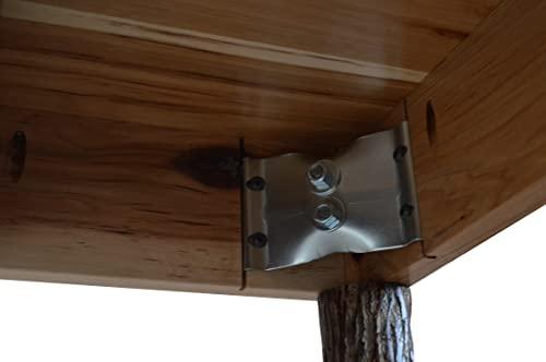 Shoofly Amish Furniture Amish-Made 60 Inch Rectangle Rustic Hickory Wood Dining Table