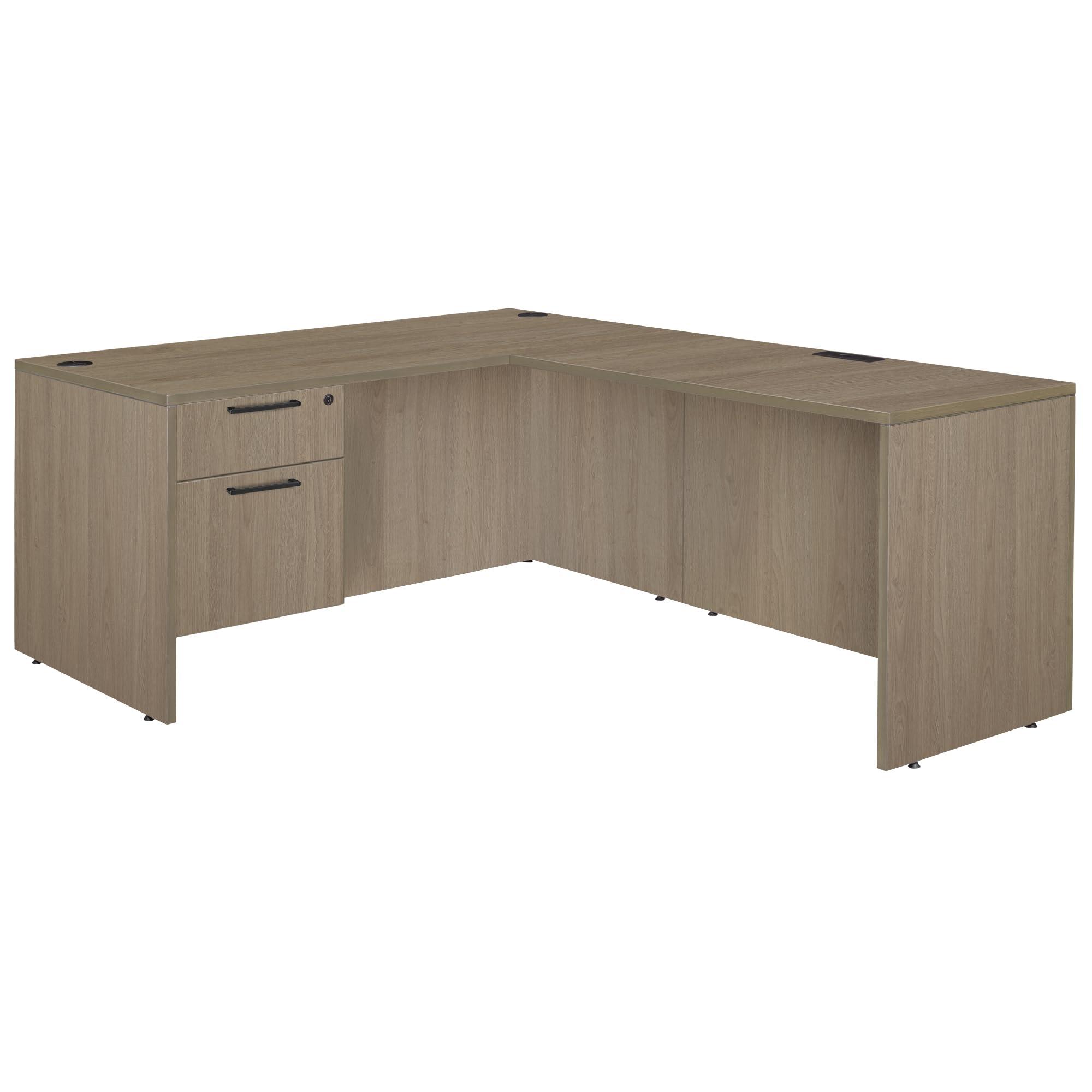 Romig Romig Legacy 60 x 77 in. L Desk with Single Pedestal Drawer Unit- Noble Oak