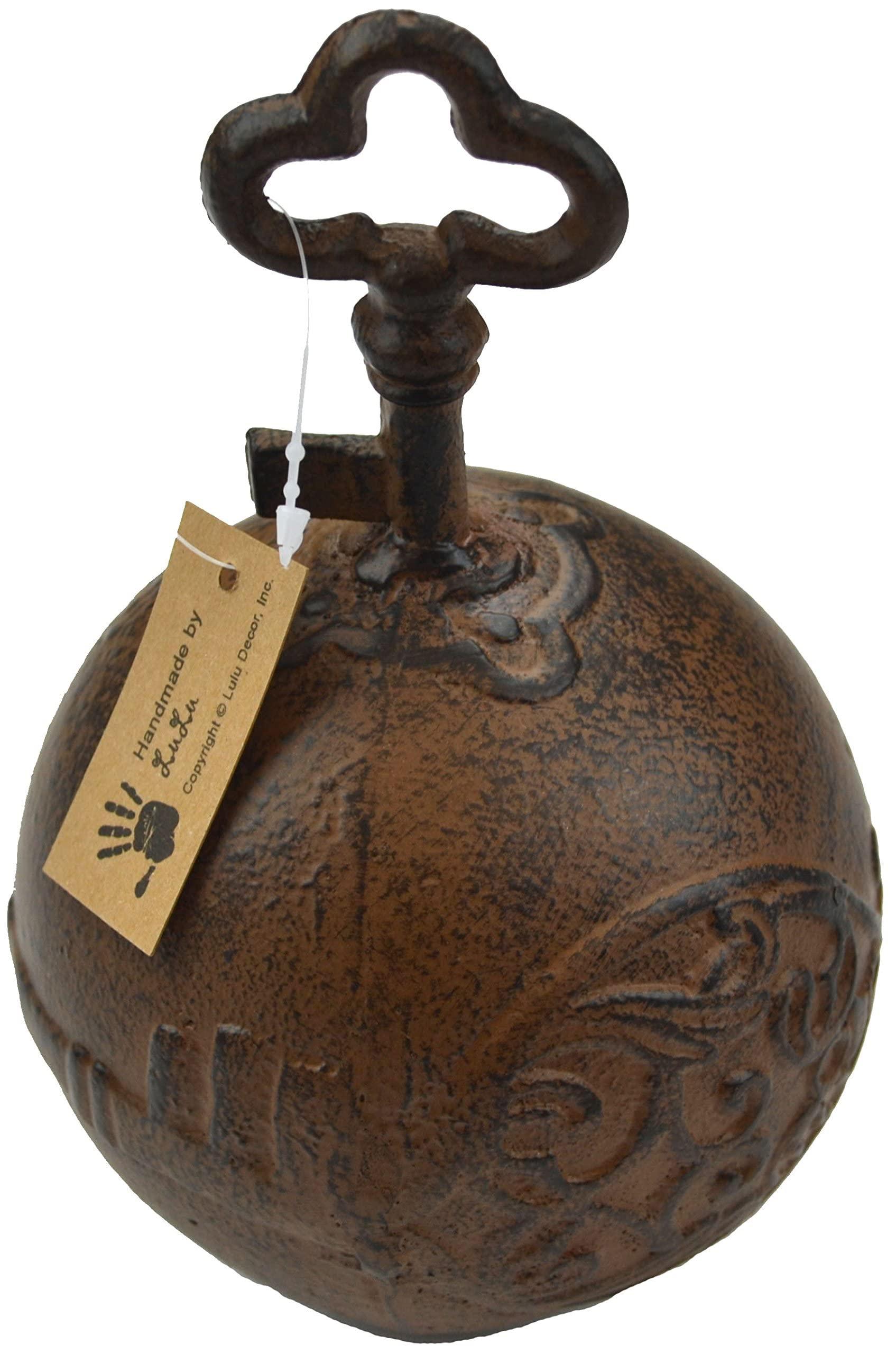 Lulu Decor Lulu Decor Cast Iron Decorative Door Stop, 4 lbs Heavy Door Stopper, Elegant Door Weight for Home, Office, Kitchen, Patio, Securely Holding Doors Open (Brown Key)