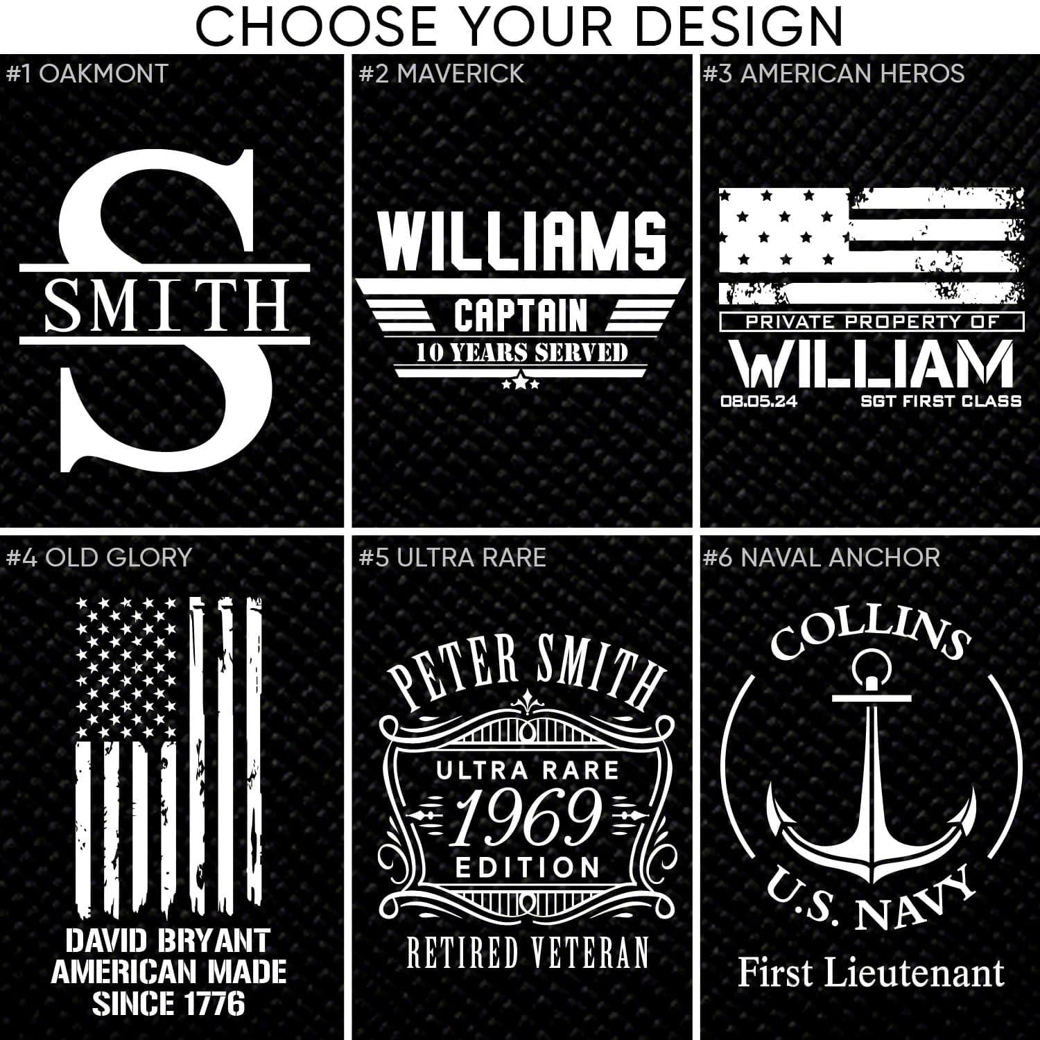 HomeWetBar American Heroes Personalized Argos Decanter Box Set with On the Rocks Glasses (Custom Product)