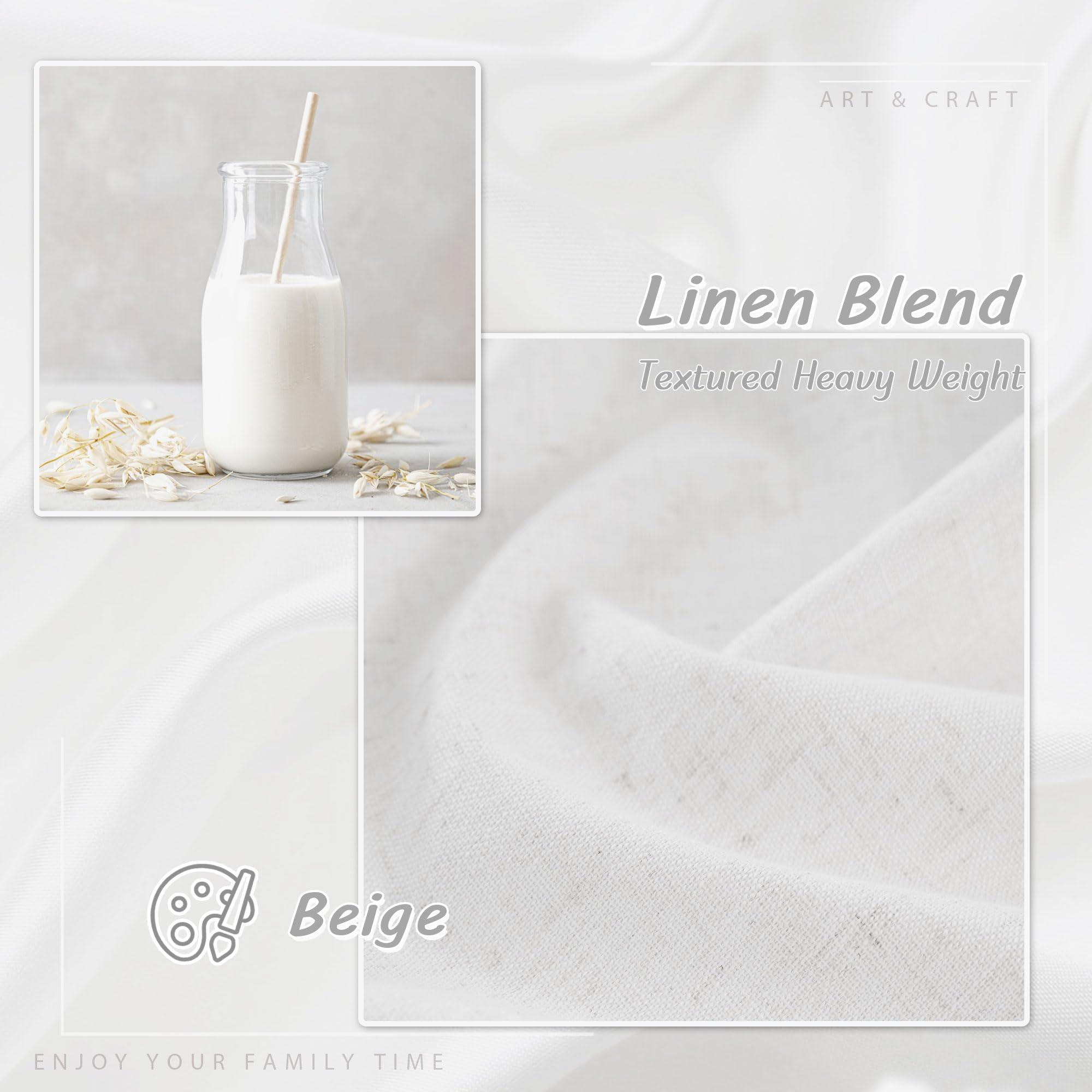 UHITECH UHITECH Beige Linen Living Room Blackout Curtains for Bedroom Black Out Curtain 96 Inches Long Window Drapes 2 Panels Set Back Tab/Rod Pocke Thermal Pinch Pleated