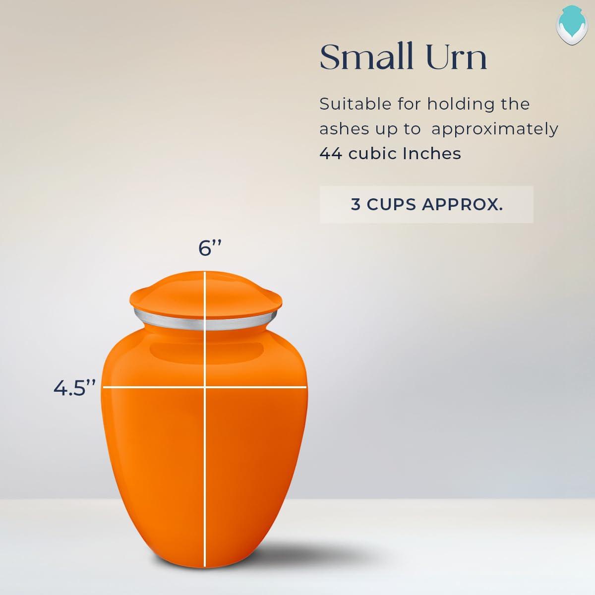 GetUrns Geturns Embrace Small Personalized Cremation Urns for Human Ashes I Burnt Orange Funeral Urn for Women and Men with Double Side Engraving I 44 lbs