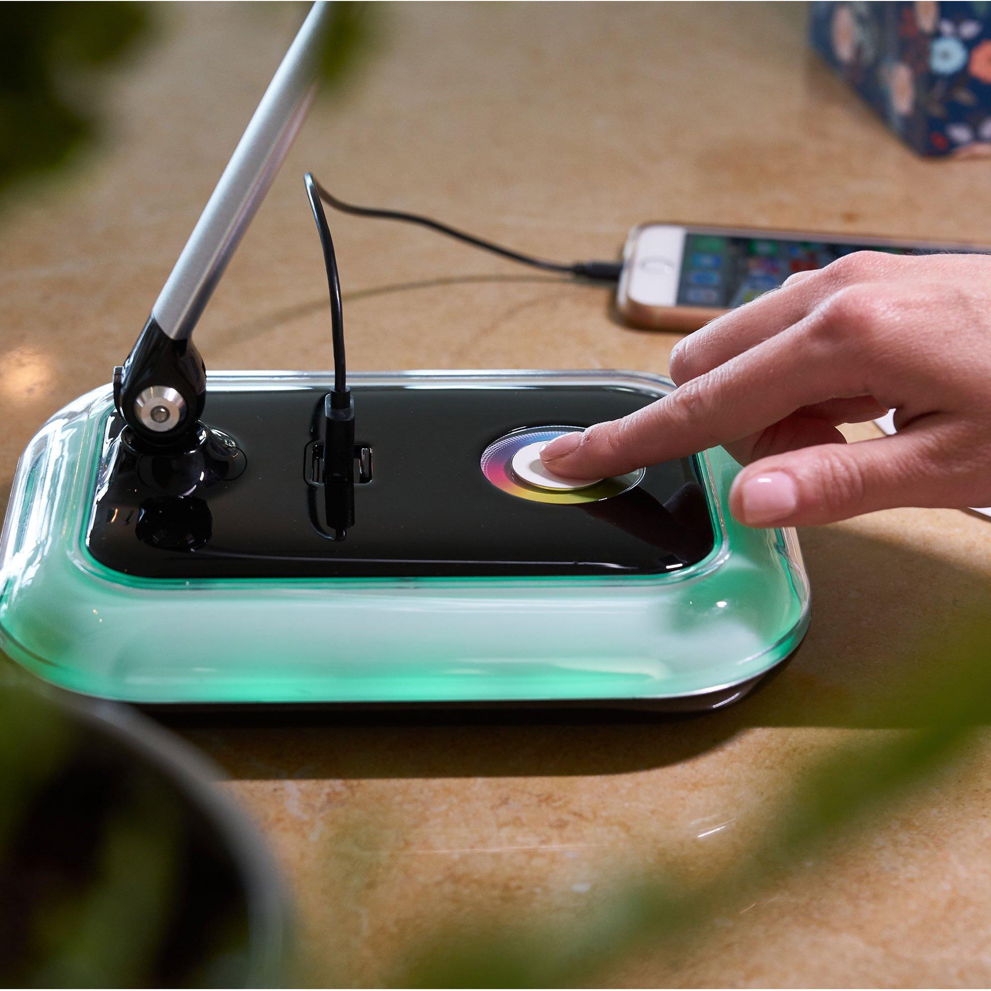 OttLite OttLite Glow LED Desk Lamp with USB Charging Port - Portable, Adjustable, Desk Light,Black