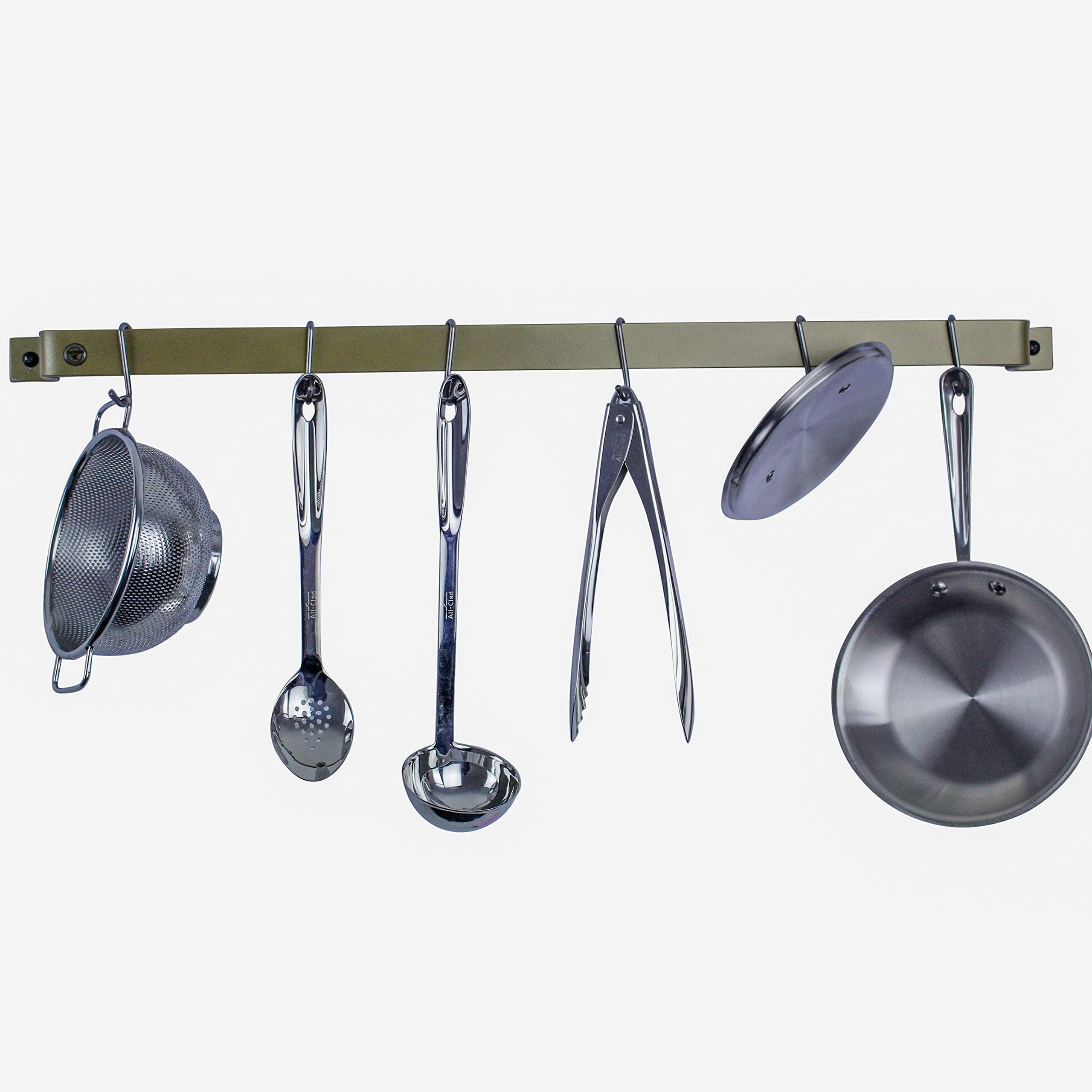 Enclume Enclume Handcrafted 36" Easy Mount, 6 Hooks, Brass Wall Rack