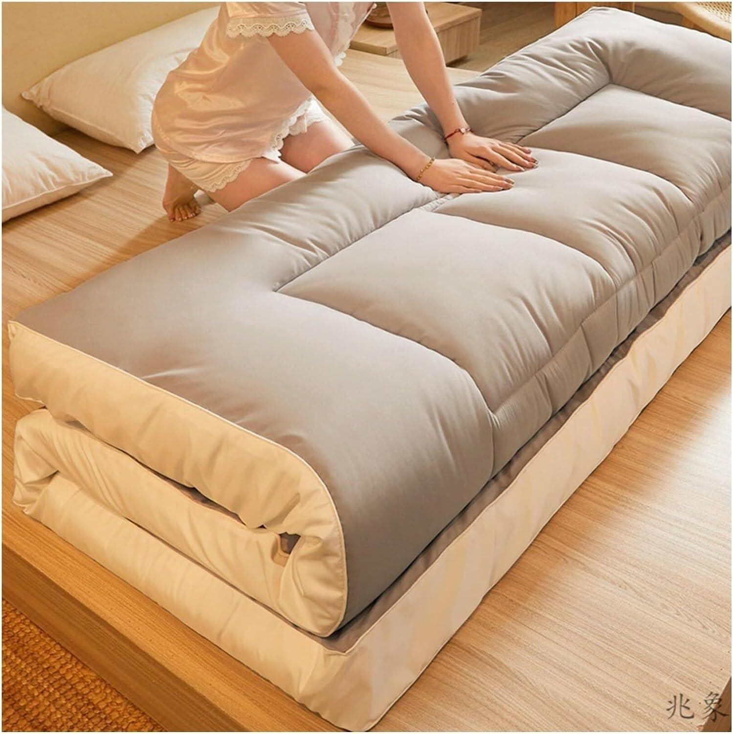 Generic Full Size futon Mattress, Foldable Japanese Floor Mattress, Soft and Fluffy Student Dormitory Sleeping mat, Camping mat, Guest Mattress, Yoga mat,