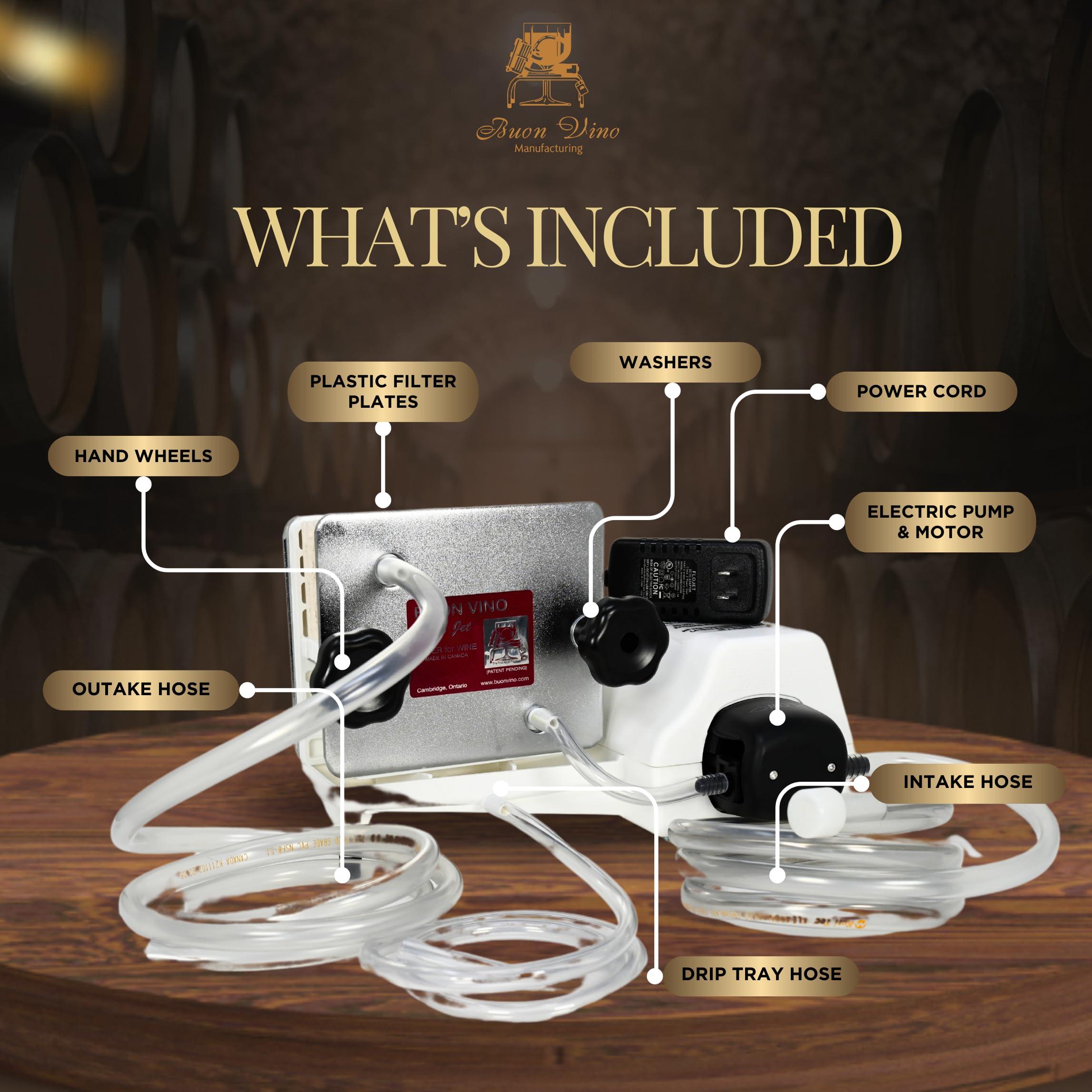 Buon Vino Buon Vino Mini Jet Wine Filter - Easy Bottle Filteration Brewing Kit - Simple Automatic Machine Accessories - Brew System Gadgets - Portable Homebrew Supplies - Electric Filters Bottling Equipment