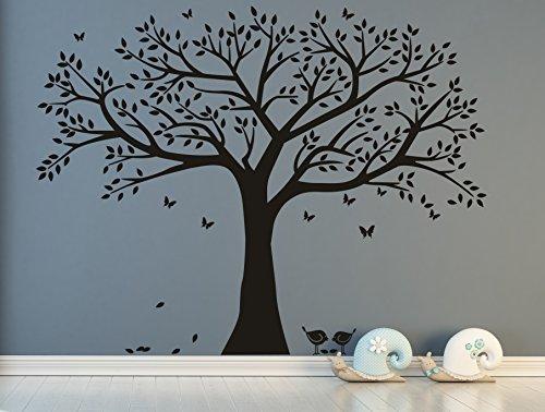ANBER Family Tree Wall Decal Family Tree Wall Decor Vinyl Wall Art Photo Frame Tree Stickers Living Room Home Decor Tree Wall Sticker (Black)