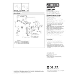DELTA FAUCET Delta Faucet Classic Single-Handle Kitchen Sink Faucet, Chrome Kitchen Faucet, Kitchen Sink Faucet 3-Hole, Chrome 100LF-WF, 8.00 x 8.00 x 8.00 inches