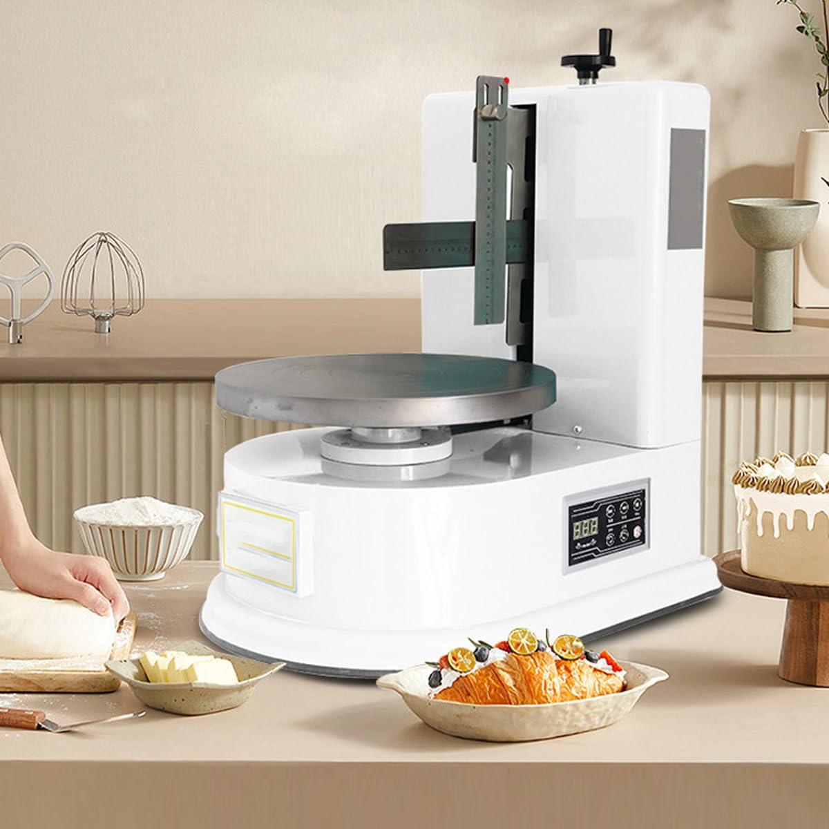 LWCHUANG LWCHUANG Fully Automatic Cake Decorating Machine, Automatic Cake Cream Spreading Machine, Surface Scraper Suitable for 4-12 inch Cakes, Adjustable Speed Cream Coating Smoothing Machine