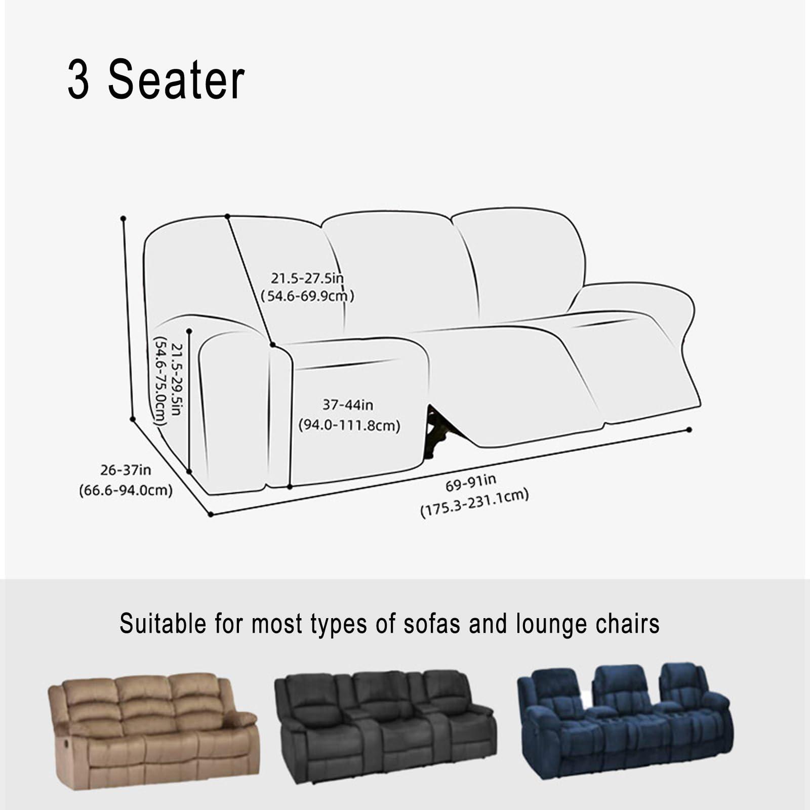 CACXKEP CACXKEP Chair Slipcover Lazy Boy Recliner Covers Recliner Sofa Covers Chair Cover for Recliner Fitted Couch Furniture Protector,C,3 Seater