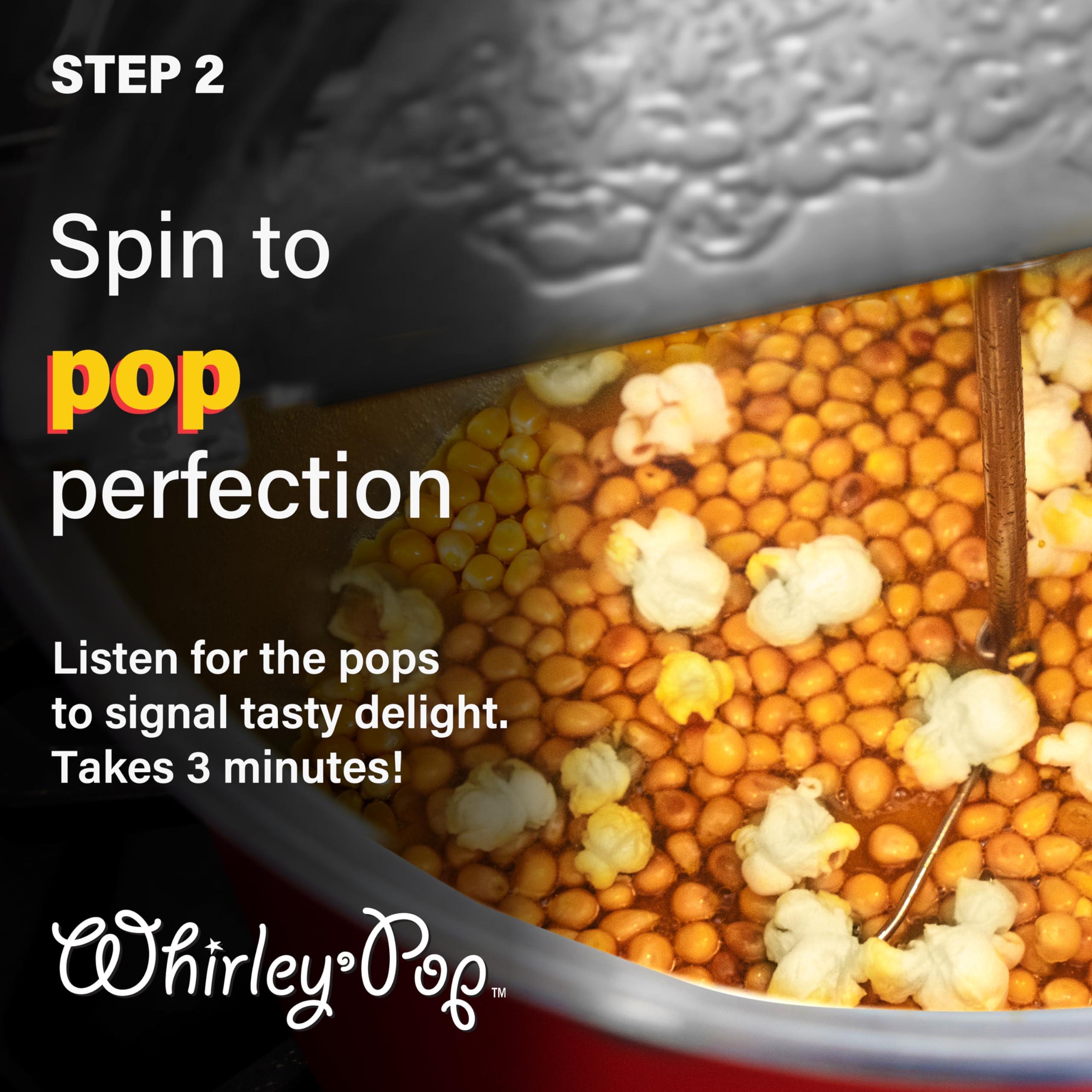 Wabash Valley Farms Original Whirley-Pop Popcorn Popper Kit - Metal Gear - Stainless Steel - 1 Real Theater All Inclusive Popping Kit