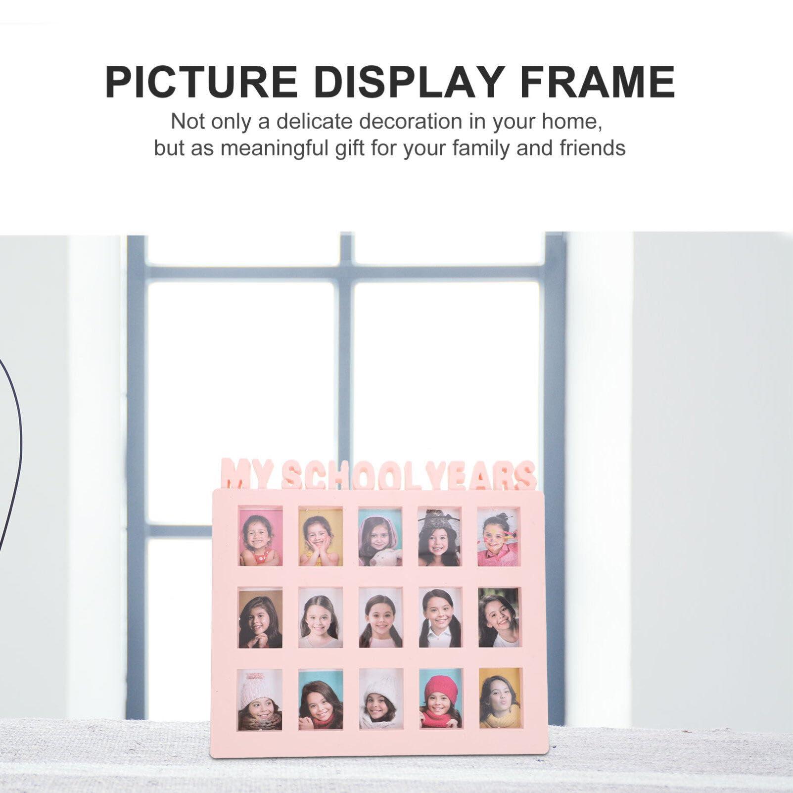 NUOBESTY NUOBESTY School Years Picture Frame School Days Photo Frame Kids Growth Trajectory Photo Frame School Photo Collection Photo Frames Display Frame Pink