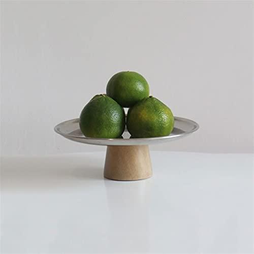 Generic Fruit Bowls Simple Metal Silver Fruit Plate Porch Storage Plate Dining Table Coffee Table Dessert High Foot Tray Snack Bowl Fruit Basket (Size : Small)
