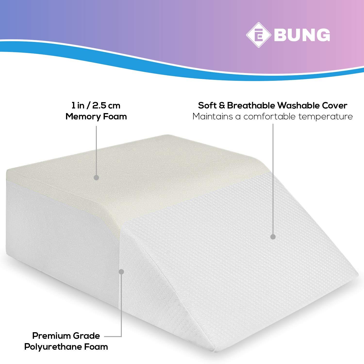 Ebung Ebung Memory Foam Leg Elevation Pillows- Leg Support Pillow to Elevate Feet, Leg Pillows for Elevation Blood Circulation, Leg Swelling, Sciatica - Leg Wedges for Elevation