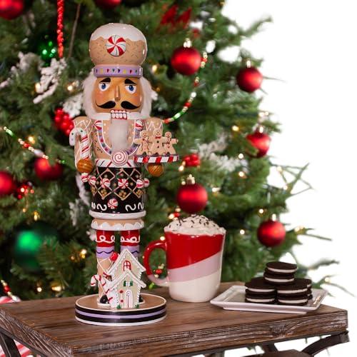Kurt S. Adler Kurt Adler 16-Inch Wooden Gingerbread Christmas Nutcracker (Color May Vary),Brown/Beige