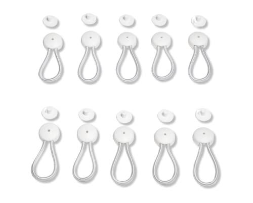 Stay Put Stayput 6 5/8" Standard Size White Shock Cord & Fastener for Canvas - 10 Pack - Cord Length is 6 5/8" End to End