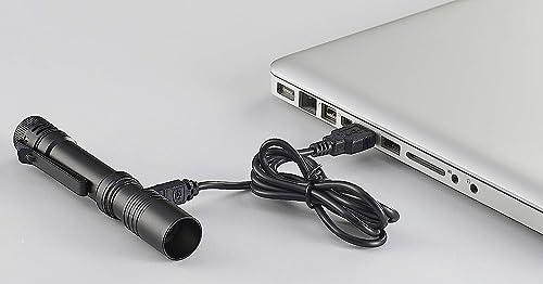 Streamlight Streamlight 66320 MacroStream USB 500-Lumen Rechargeable Compact Flashlight with Wrist Lanyard, Hat Clip and USB Cord, Black