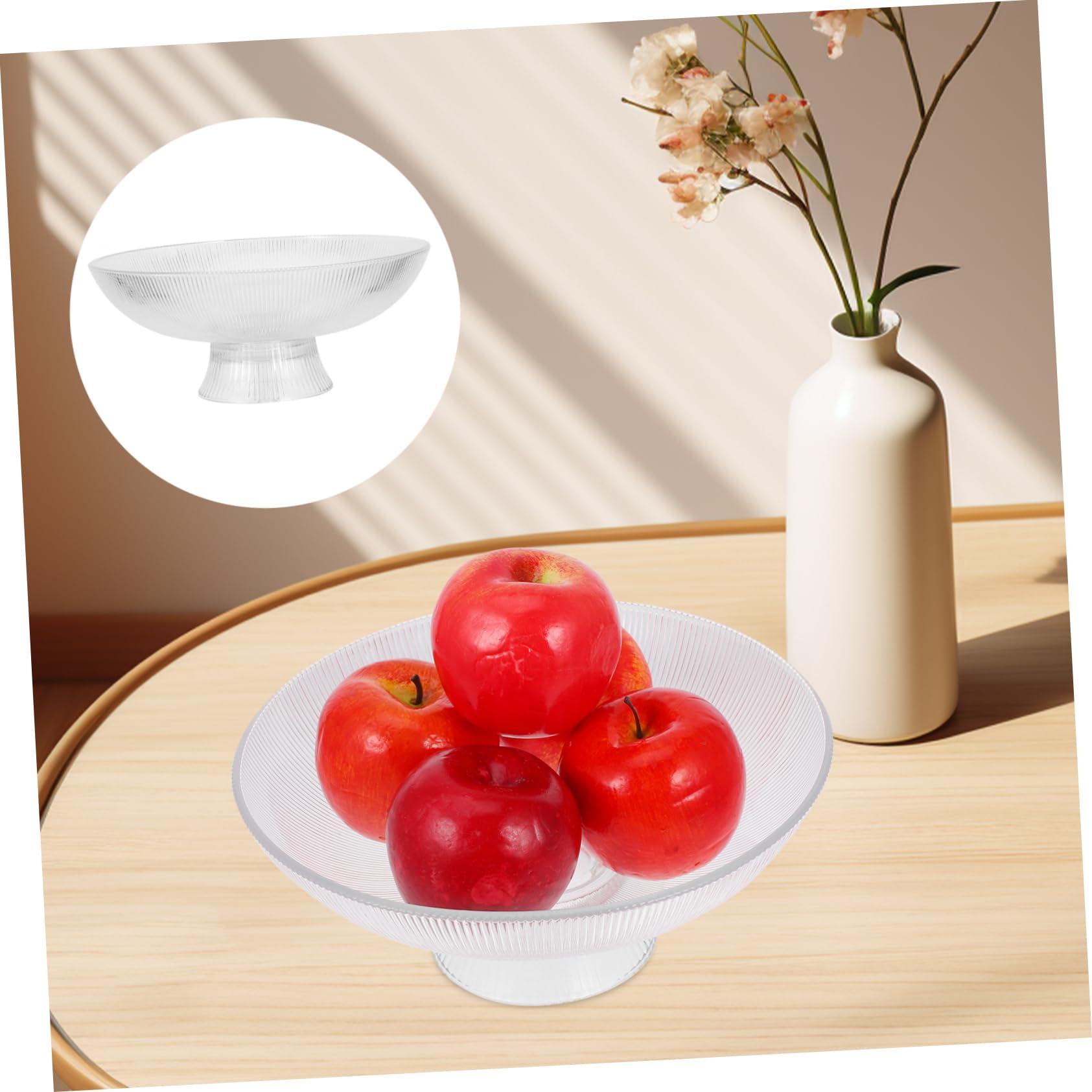 GRIRIW GRIRIW Footed Fruit Serving Plate Large Glass Bowl for Centerpiece Fruit Bowl in Kitchen