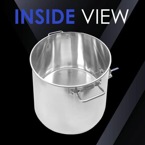 Concord Cookware CONCORD Stainless Steel Home Brew Kettle Stock Pot (Weldless Fittings) (40 QT/ 10 Gal)