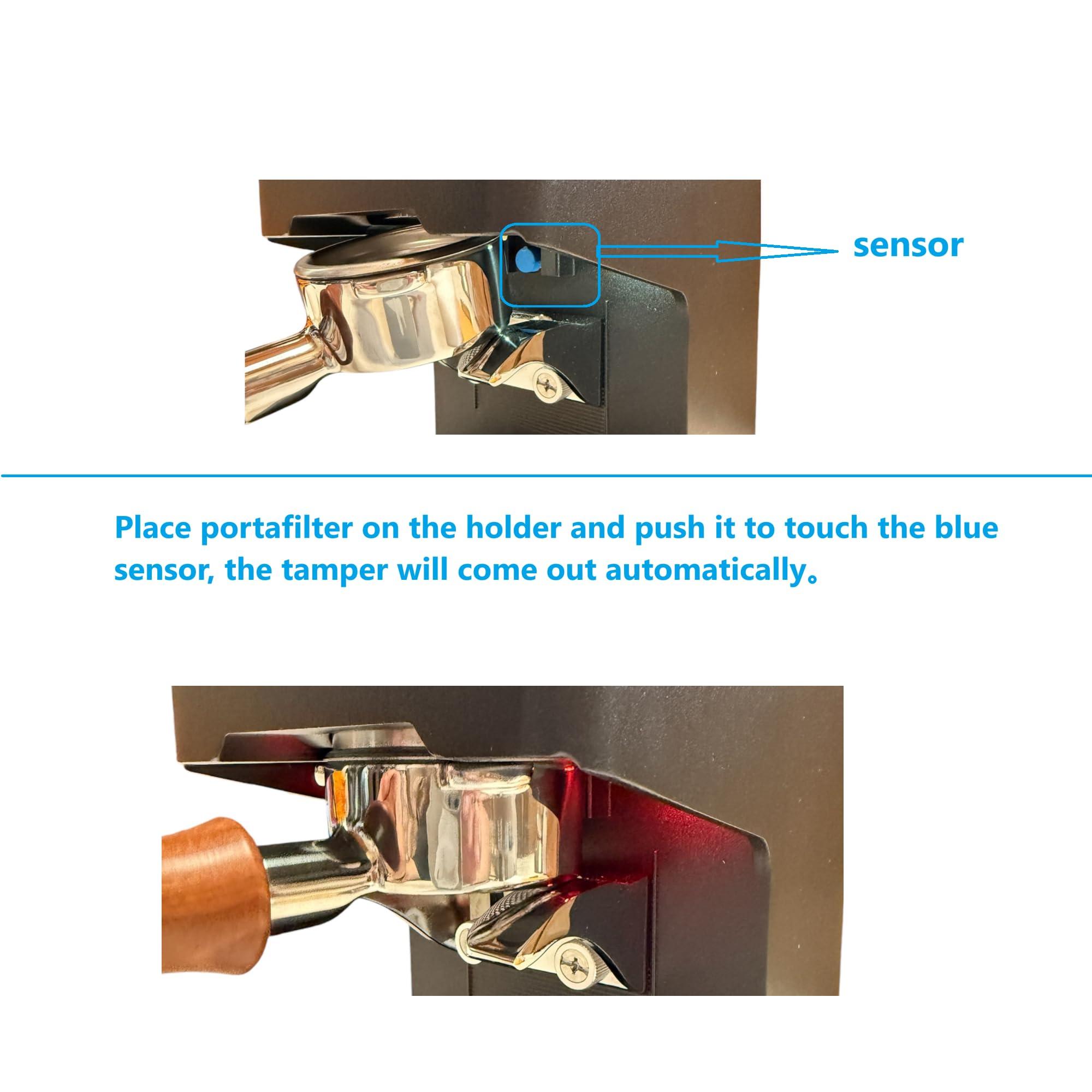 B&Q Electronic Automatic Coffee Tamper Machine - Precision Press for Perfect Espresso for Home & Commercial. Adjustable Pressure, Multi-Tamp, Hands Free Operation, Height Adjustable for Wide Range (Black)