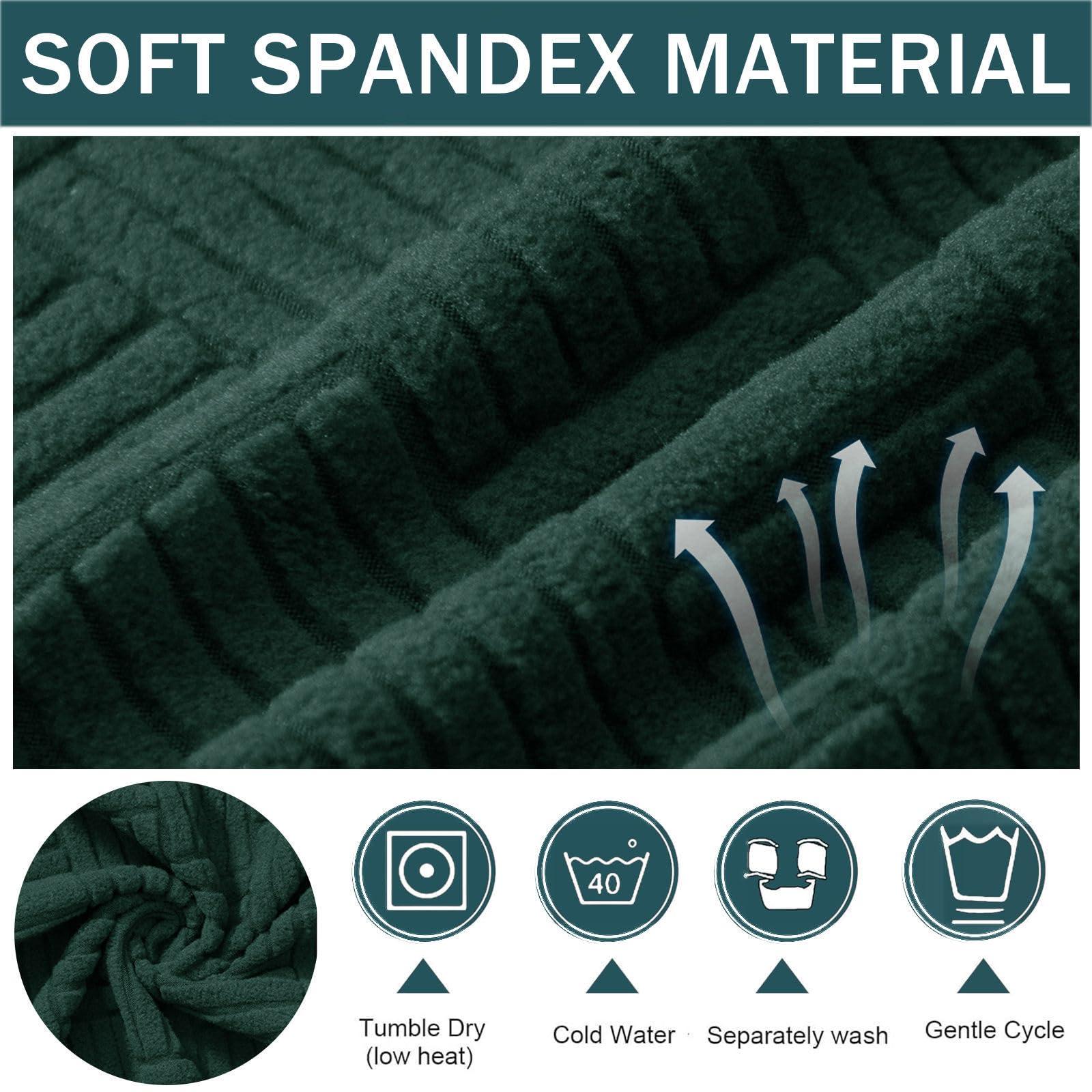 CLGTY CLGTY Club Chair Slipcover, Stretch Spandex Barrel Chair Cover Round Tub Chair Covers Non Slip Armchair Covers with Elastic Bottom for Living Room Bar Counter-Dark Green-1 Piece