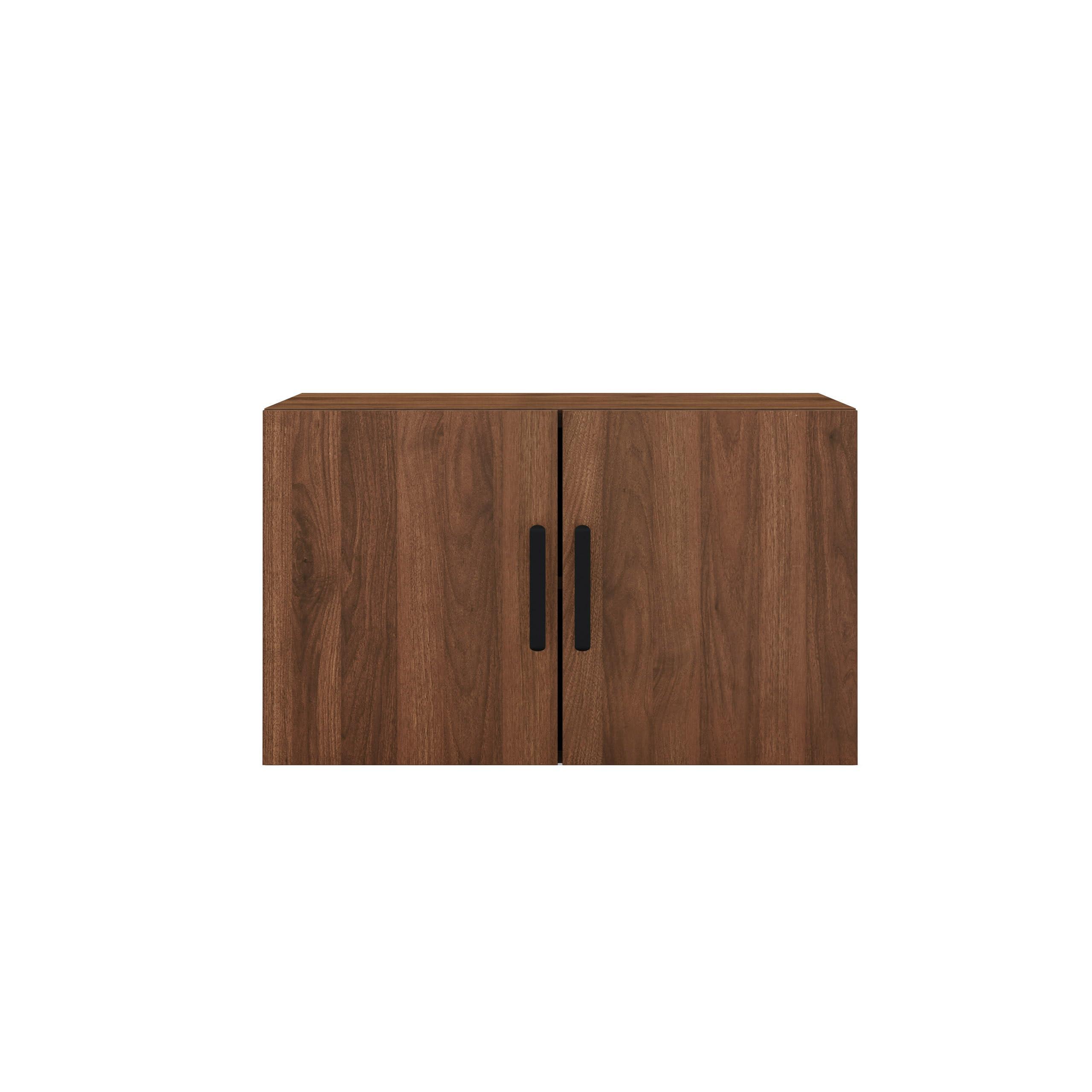 UPLIFTDESK UPLIFTDESK MoPac Overhead Cabinet (Walnut) with Black Handles