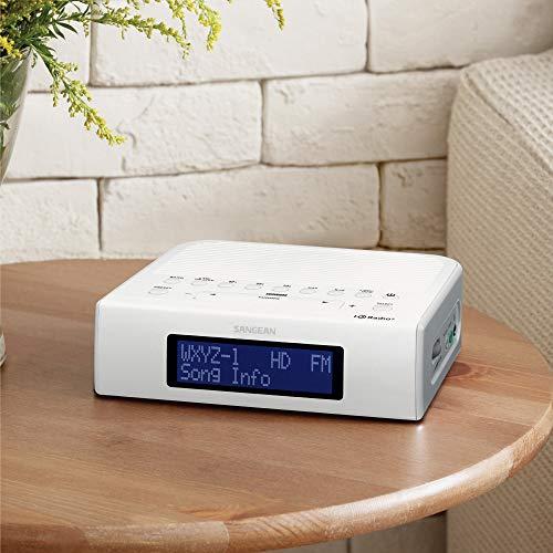 Sangean Sangean HDR-15 AM/FM Digital Tuning Clock Radio with USB Phone Charging, White