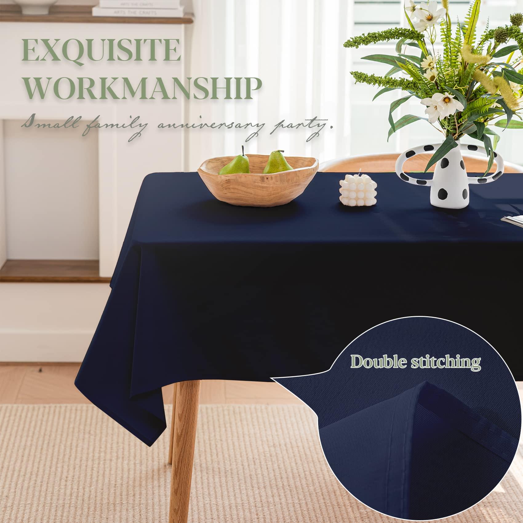 BYDOLL BYDOLL Table Cloth Navy Blue 54x54 Inch Tablecloth for 4 Foot Square Tables Outdoor Washable Wrinkle Free and Spillproof Polyester Tablecloth for Festival Camping Picnic Party Cover