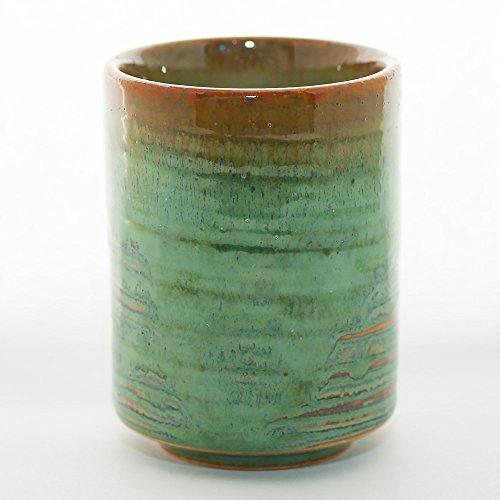 ISSIKI JAPAN Ceramic Japanese tea cup, MINOYAKI, Aoshino, Chisuji, Yunomi (Set of 2) 5 fluid ounce