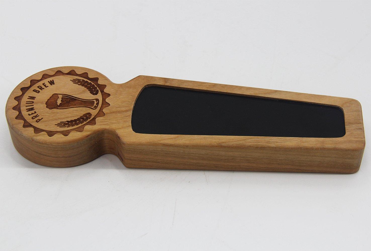 Fanfoobi Fanfoobi Wooden keg tap Handles, Made of Cherry, 8.3\" Length, Round top Chalkboard Wine Beer tap Handle, Beer Lover Gift