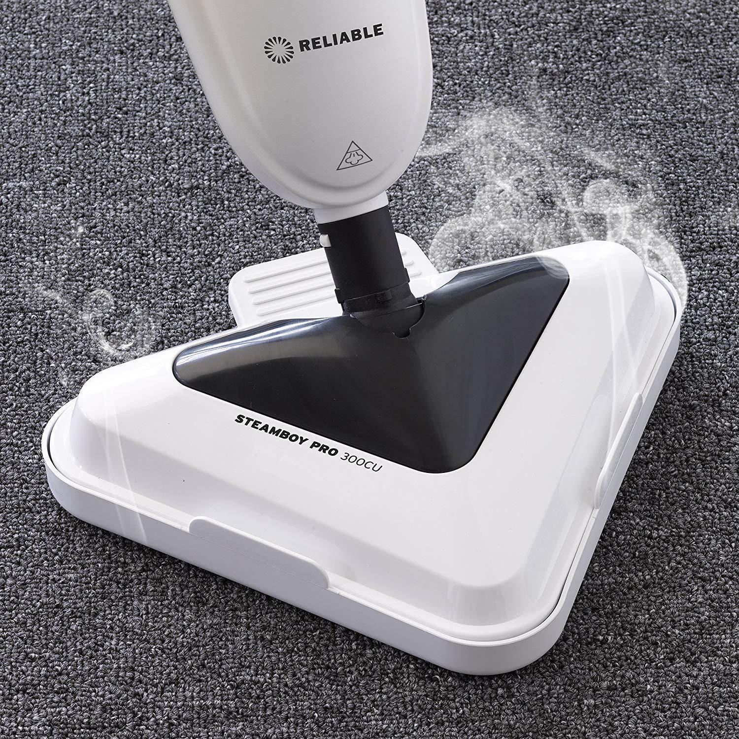 Reliable Reliable 300CU Steam Floor Mop - Pro Steamboy mop with 2 Microfiber Pads, 1500W Power of Steam for Tile, Hardwood Floor and Carpets, Fast Heat-Up time, 180-Degree Swivel Head to Reach the Hard Places