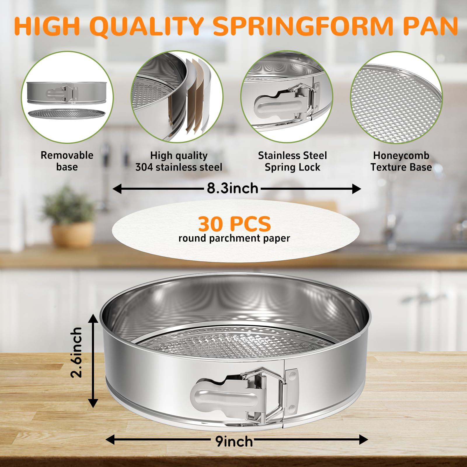 ZeroPone ZeroPone 9 Inch Springform Pan, Stainless Steel Cheesecake Pan, Nonstick Springform Cake Pan with Removable Bottom, Round Cake Pan For Baking, Spring Form Pan for Cheesecake